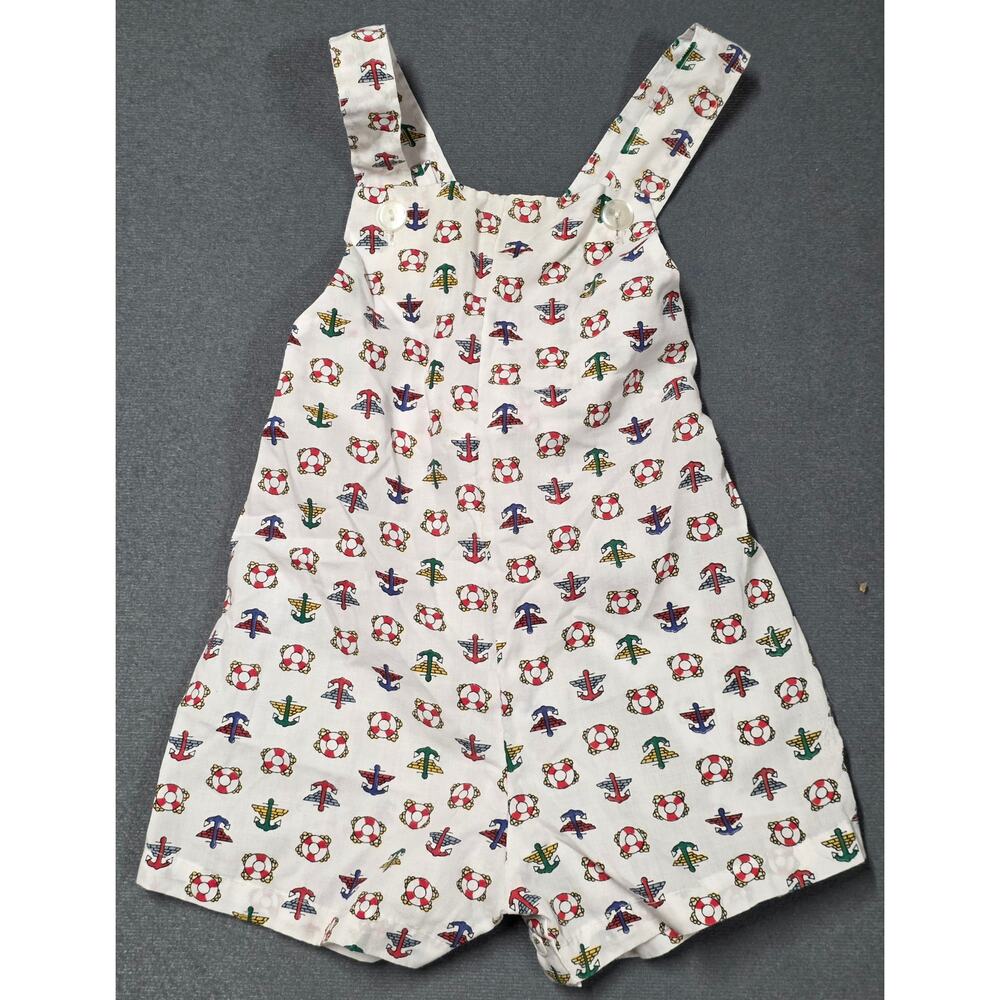 Baby Boy 12 Month Nautical Overalls Anchor Lightweight *Tagged 18, but fits 12*